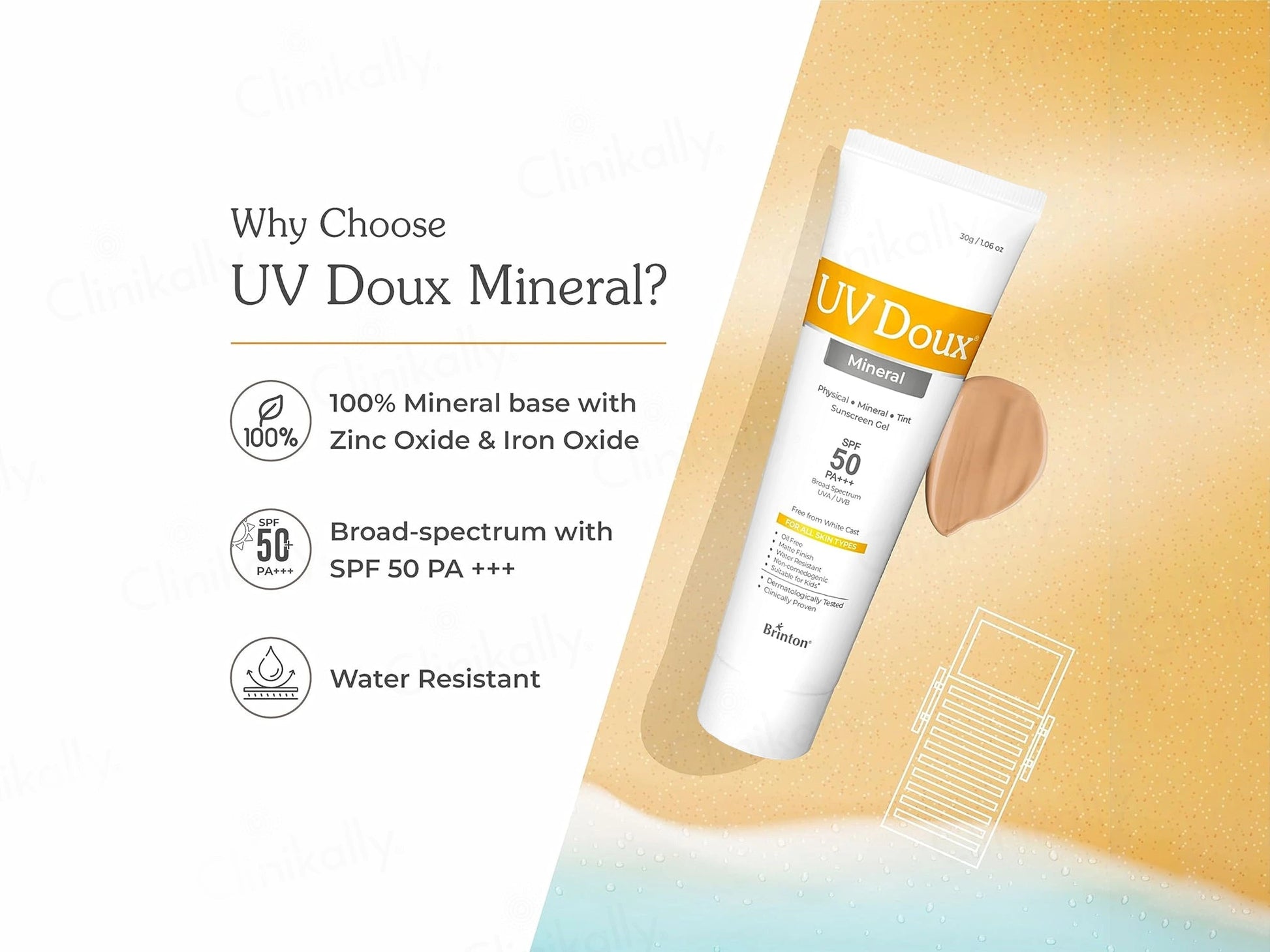UV Doux Mineral Sunscreen Gel SPF 50 PA