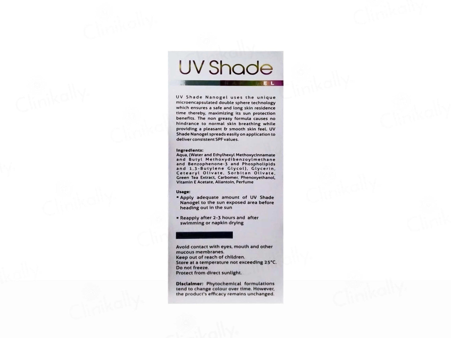UV Shade Nano Gel Sunscreen SPF 50 PA