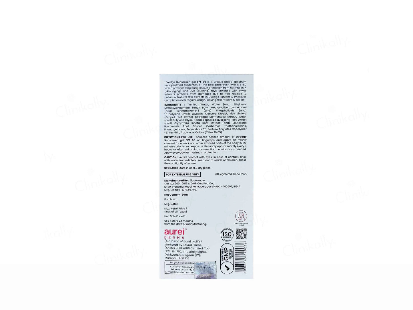 UVedge Sunscreen Gel SPF 50 PA