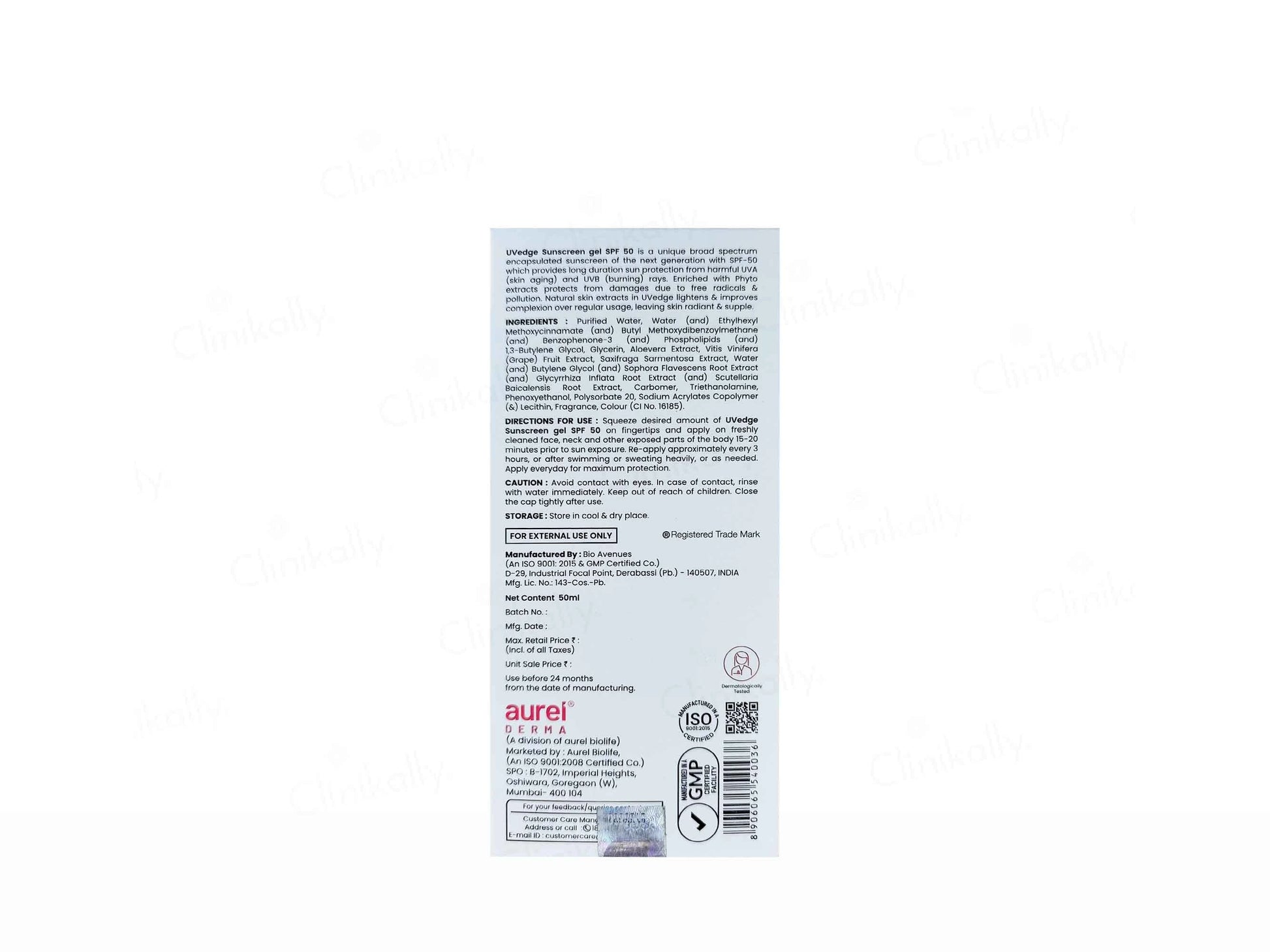 UVedge Sunscreen Gel SPF 50 PA