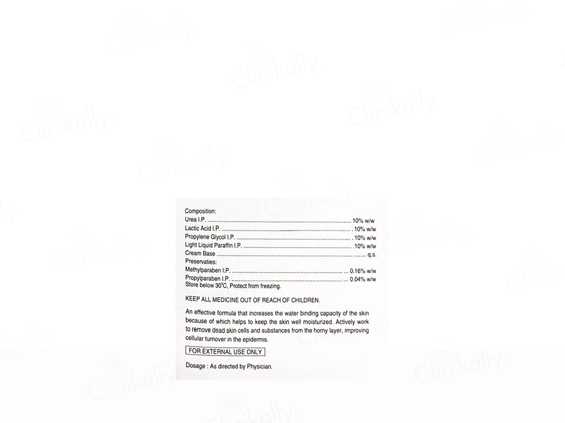 Urelact Emollient, Humectant and  Keratolytic Cream