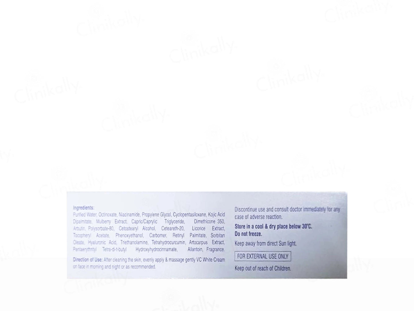 VC White Skin Lightening and  Brightening Cream