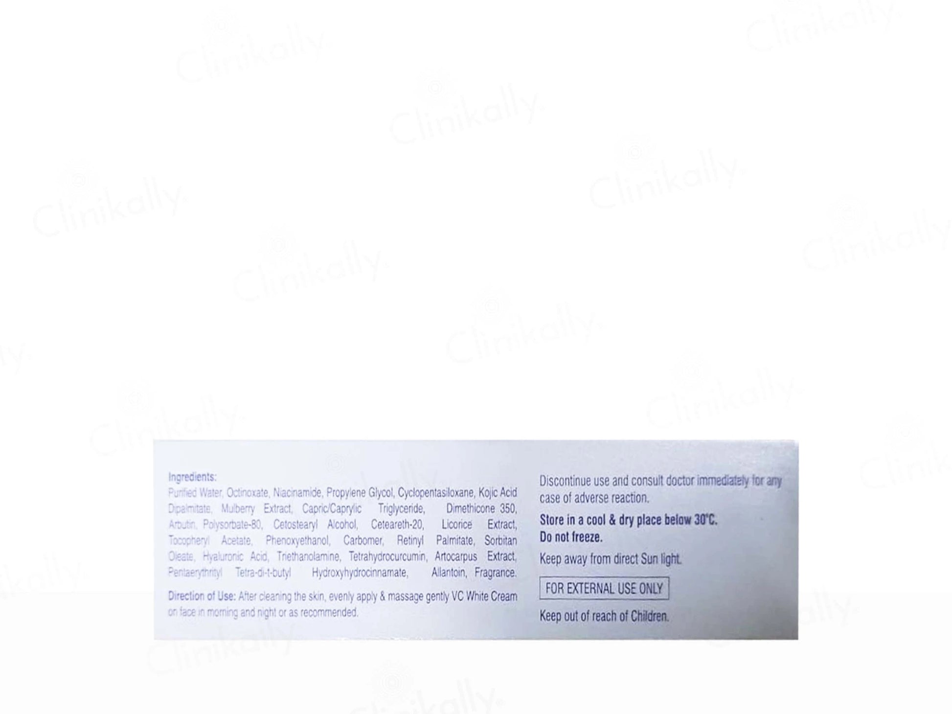 VC White Skin Lightening and  Brightening Cream
