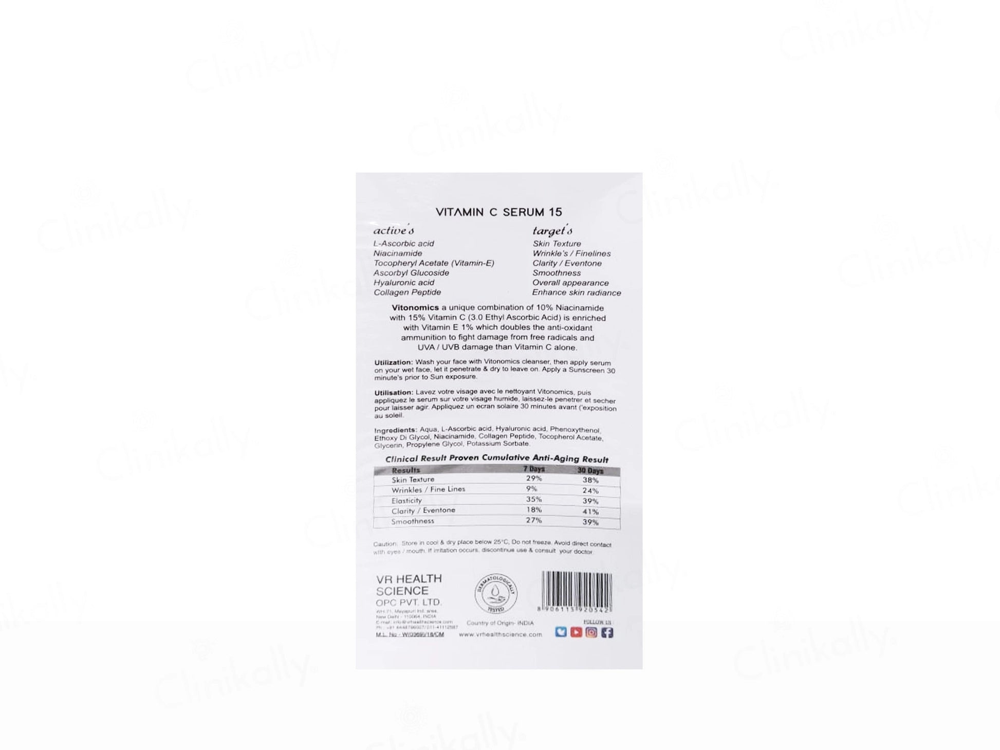 VRH 15 Percent Vitamin C Face Serum