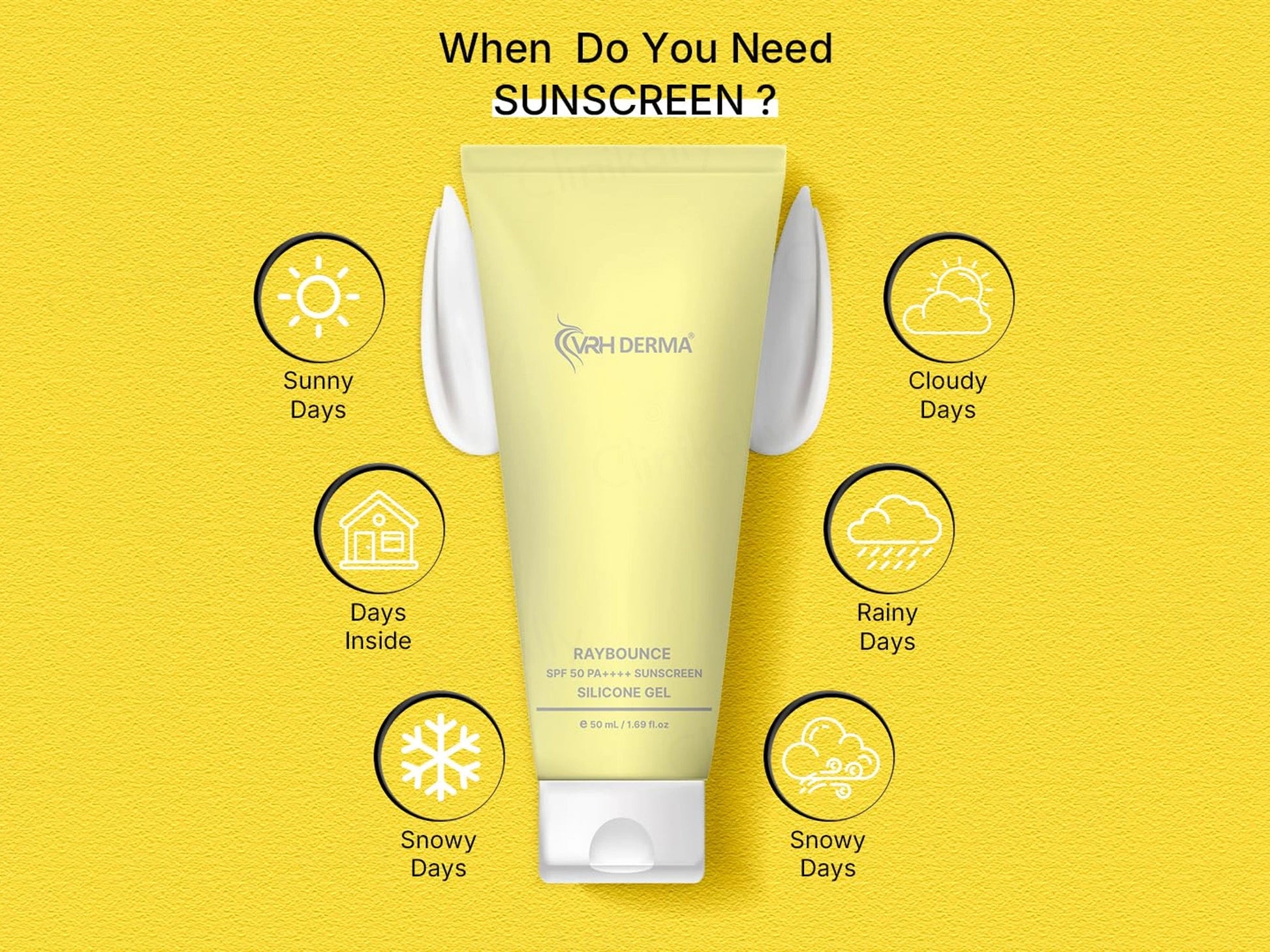 VRH Raybounce SSG 3 Silicone Sunscreen Gel SPF 50 PA