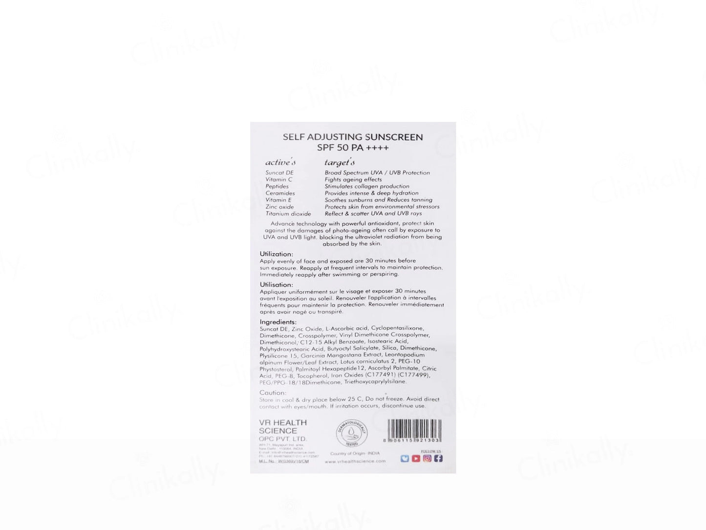 VRH Self Adjusting Sunscreen SPF 50 PA