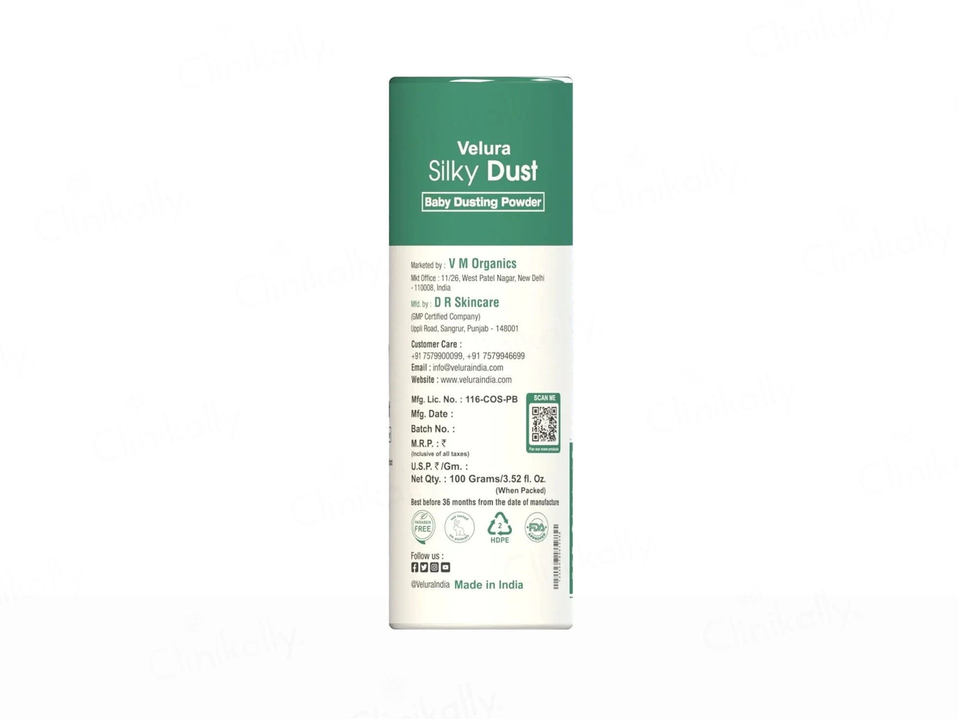 Velura Silky Dust Baby Dusting Powder