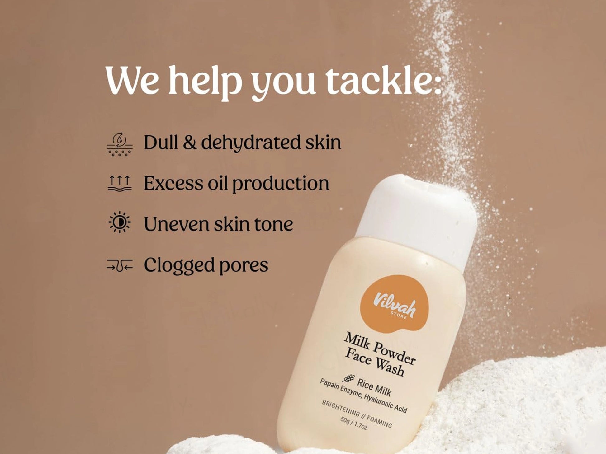 Vilvah Store Milk Powder Face Wash