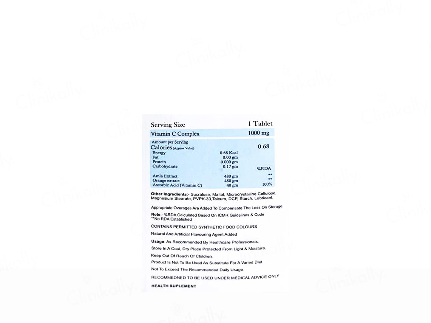 Vinshine Vitamin C Skin Lightening and  Rejuvenation Chewable Tablet