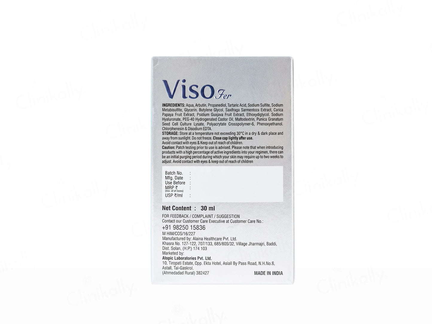 Viso Fer 2 Percent Alpha Arbutin Face Serum