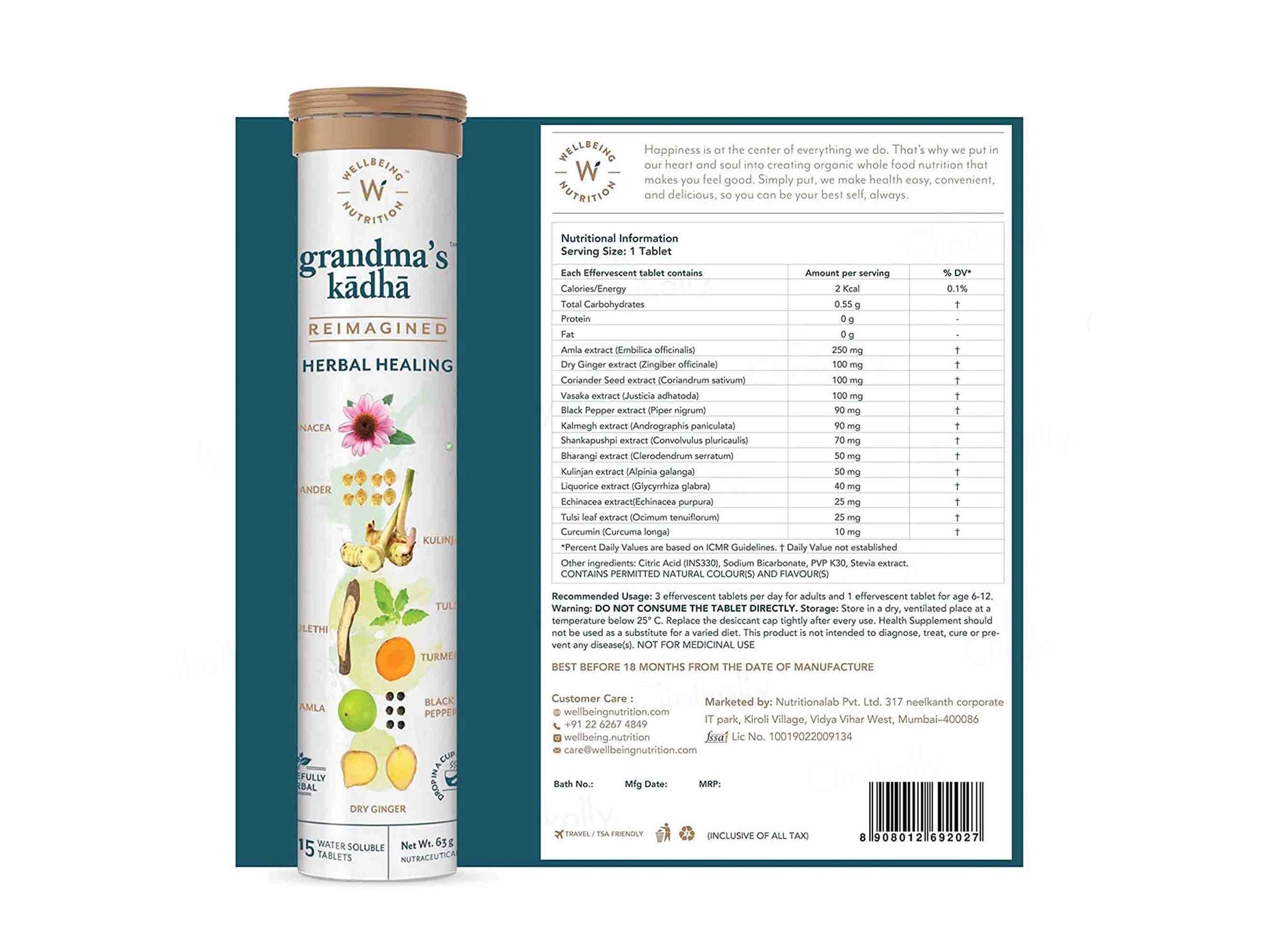 Wellbeing Nutrition Grandma's Kadha Herbal Tablet