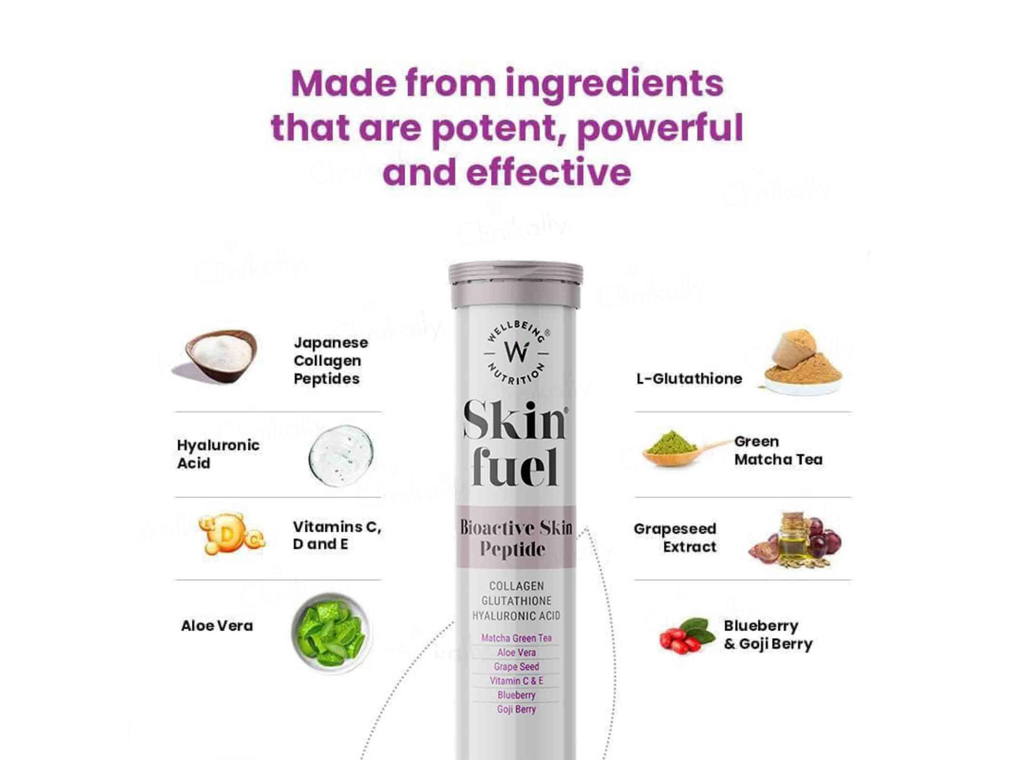 Wellbeing Nutrition Skin Fuel Tablet - Blueberry and  Mint Flavour