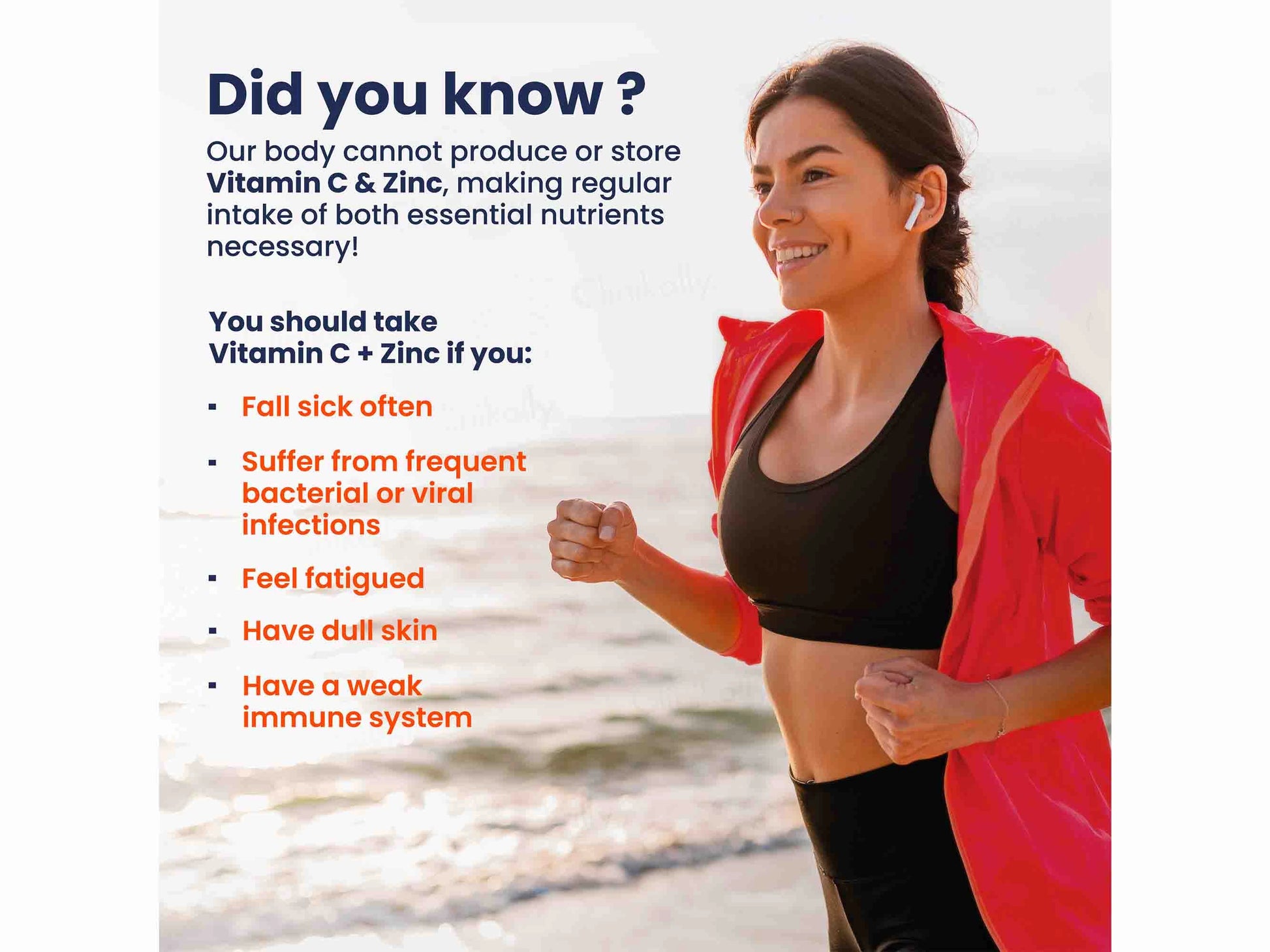 Wellbeing Nutrition Vitamin C  Zinc Tablet - Zesty Orange Flavour