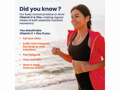 Wellbeing Nutrition Vitamin C  Zinc Tablet - Zesty Orange Flavour