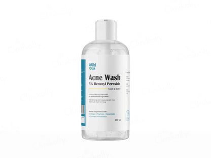Wild Oak 5 Percent Benzoyl Peroxide Acne Wash For Face and  Body
