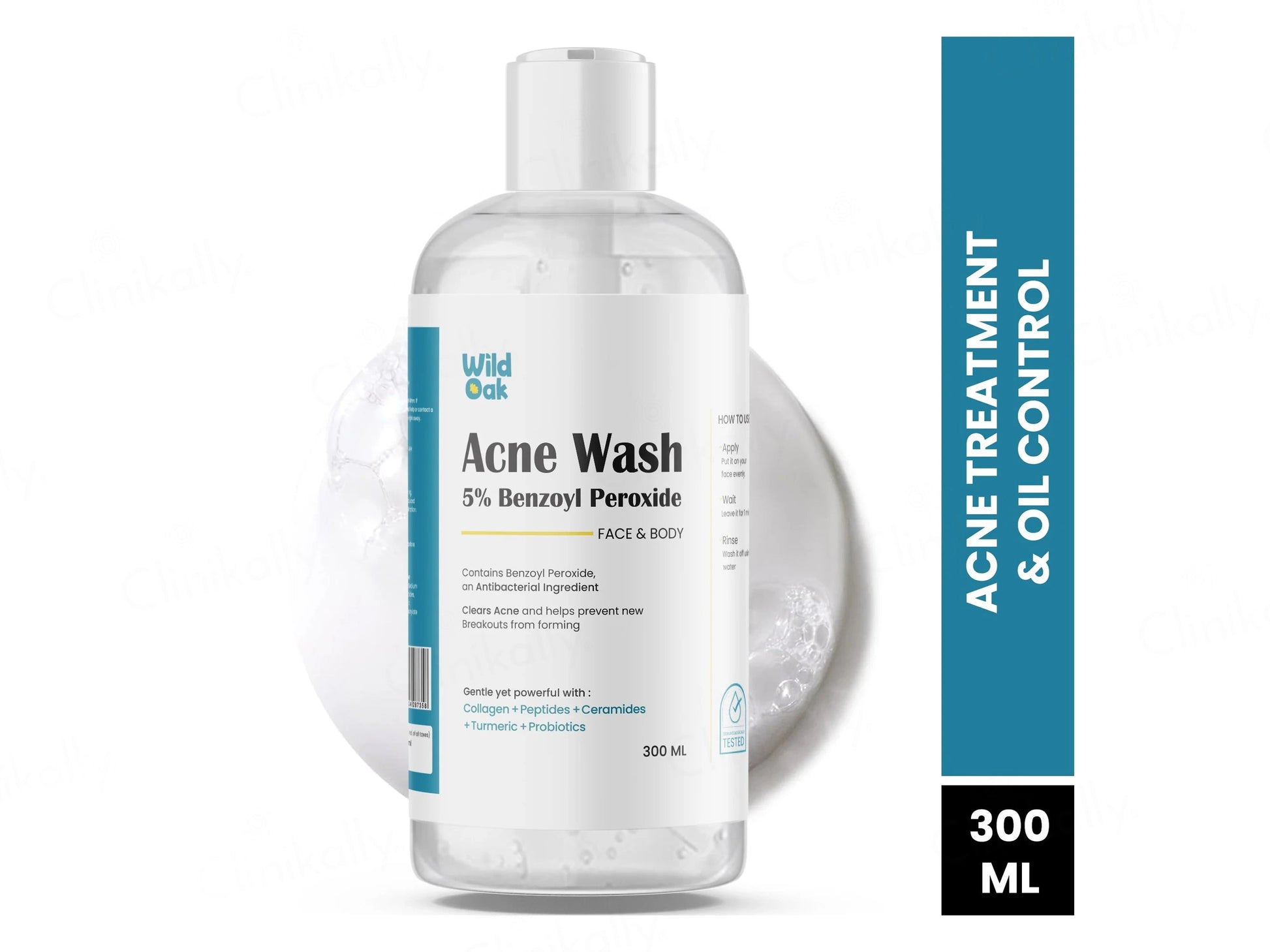 Wild Oak 5 Percent Benzoyl Peroxide Acne Wash For Face and  Body