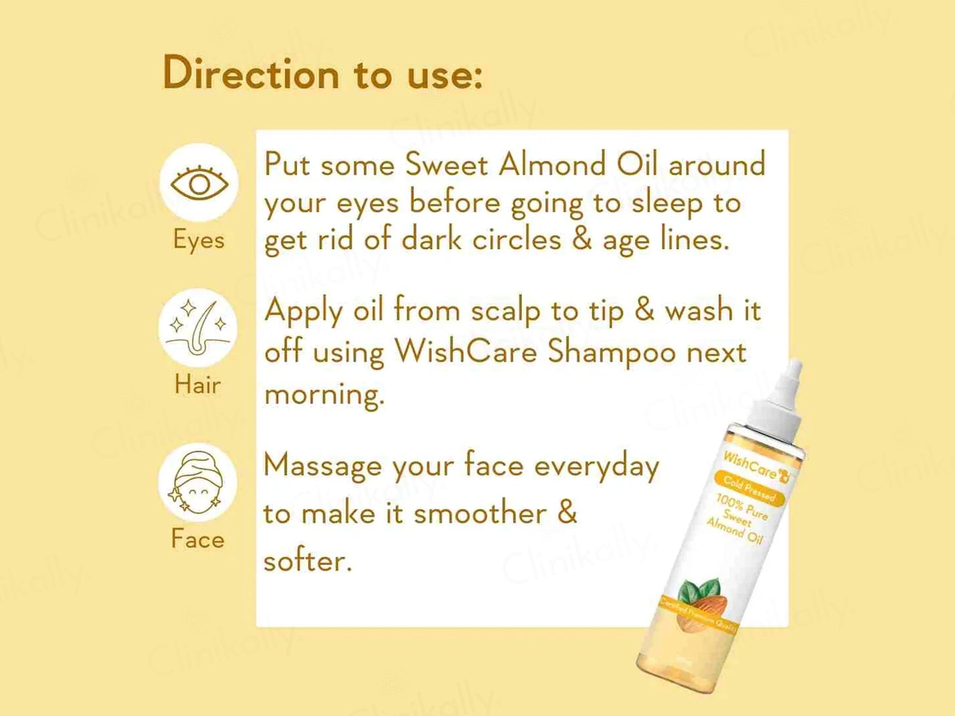 WishCare Cold Pressed 100 Percent Pure Sweet Almond Oil