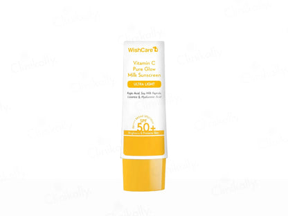 WishCare Vitamin C Pure Glow Milk Ultra Light Sunscreen SPF 50 PA