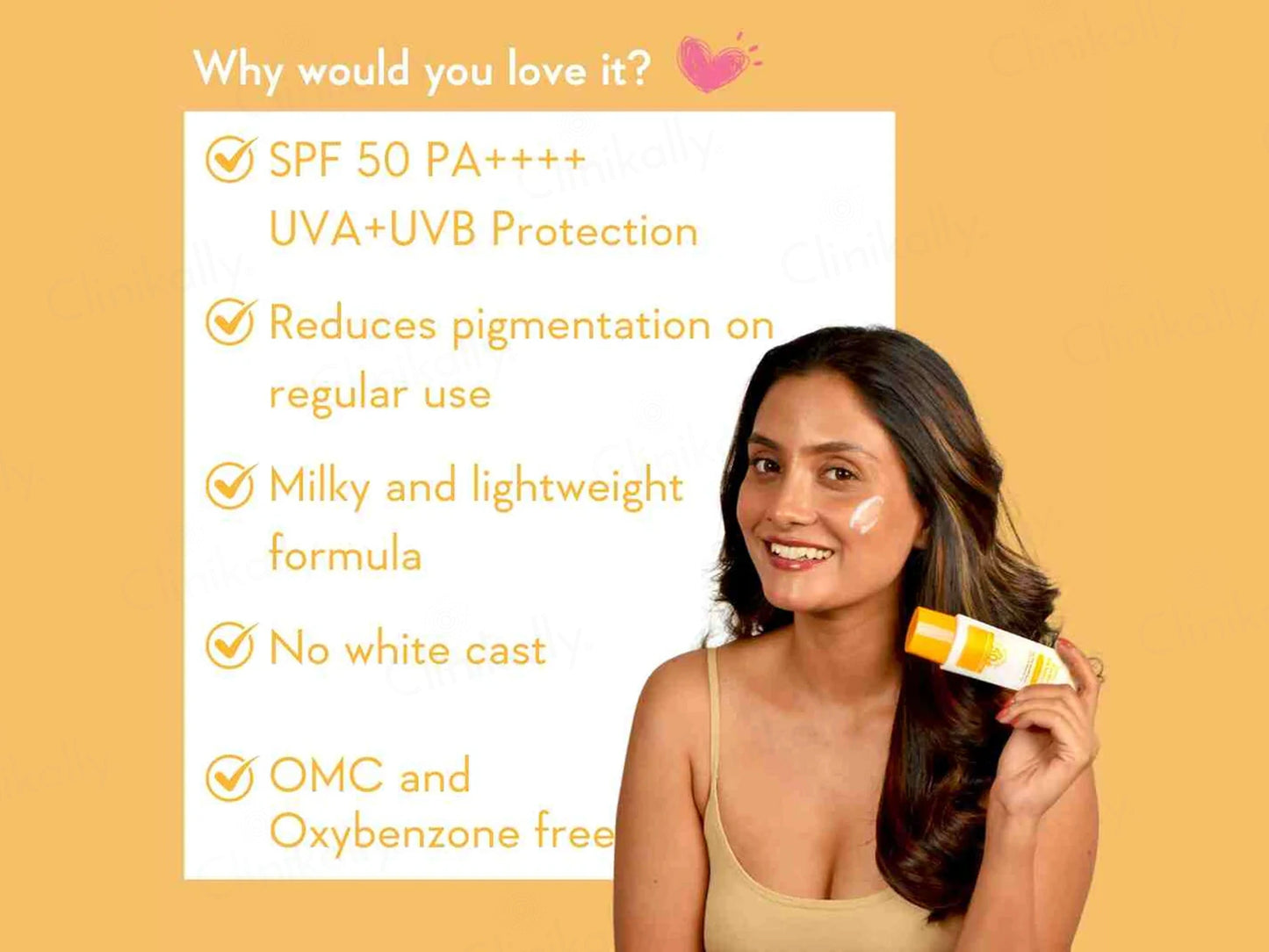 WishCare Vitamin C Pure Glow Milk Ultra Light Sunscreen SPF 50 PA