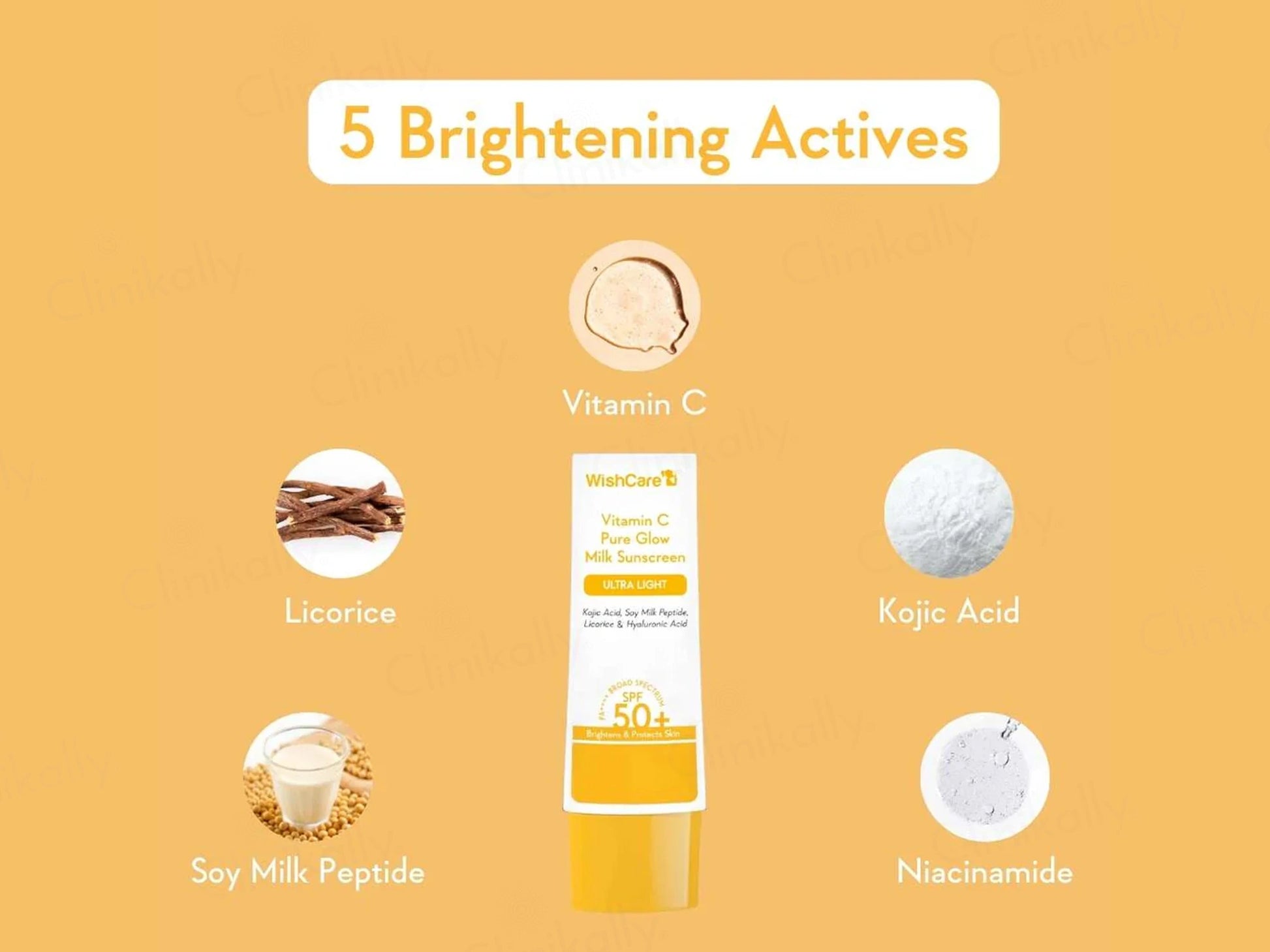 WishCare Vitamin C Pure Glow Milk Ultra Light Sunscreen SPF 50 PA