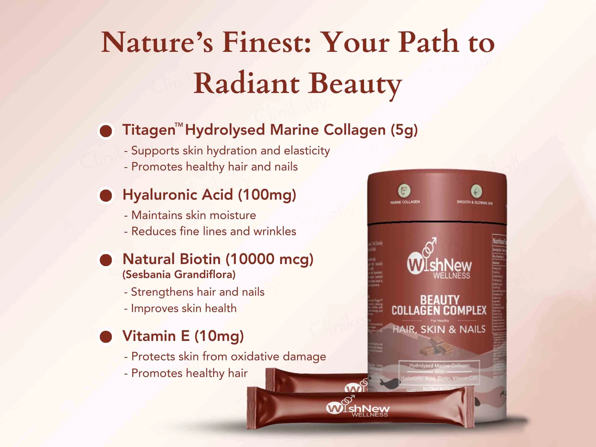 WishNew Wellness Beauty Collagen For Healthy Hair, Skin and  Nails