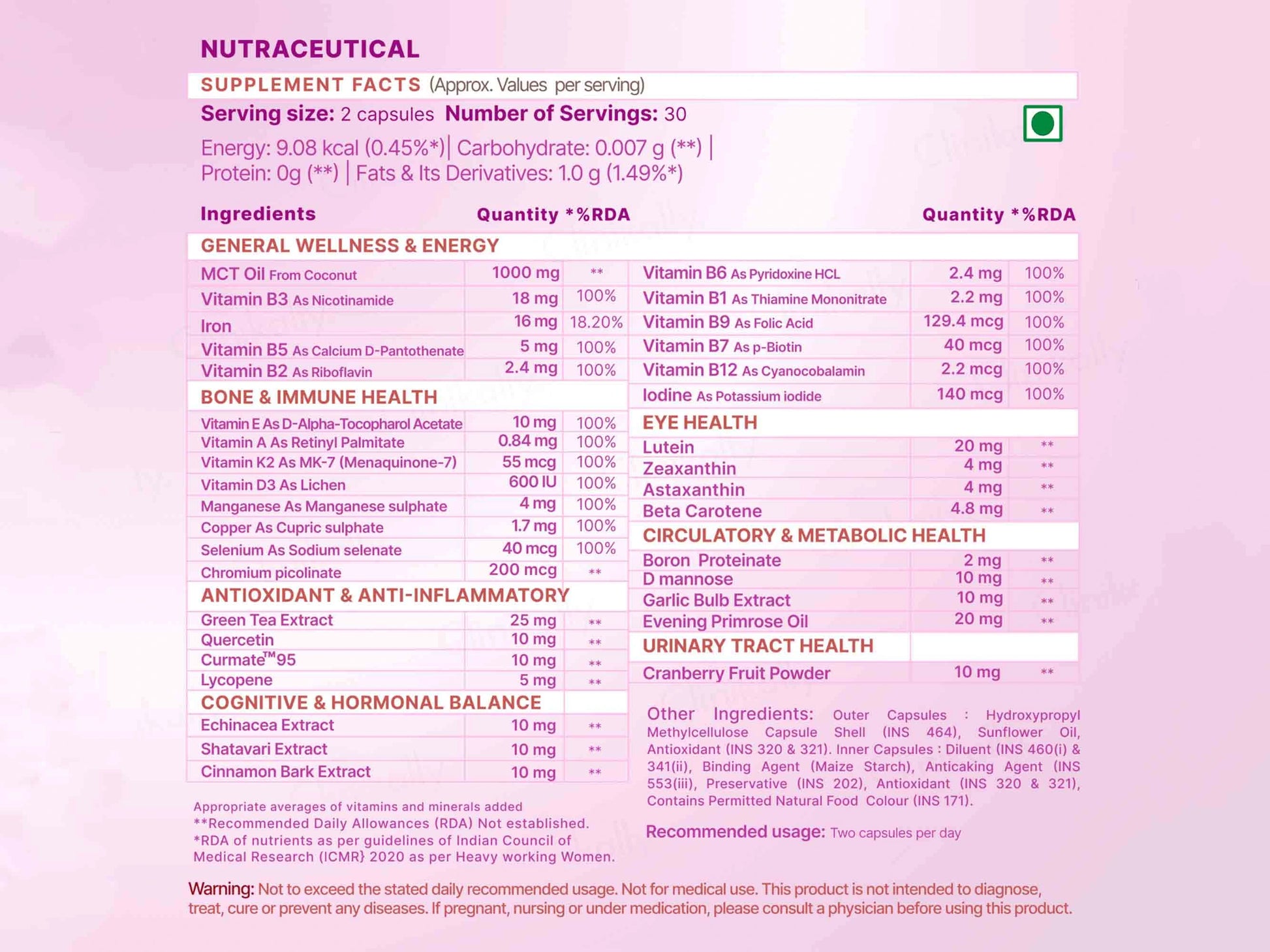 WishNew Wellness Daily Ritual Multivitamin Capsule For Women 18