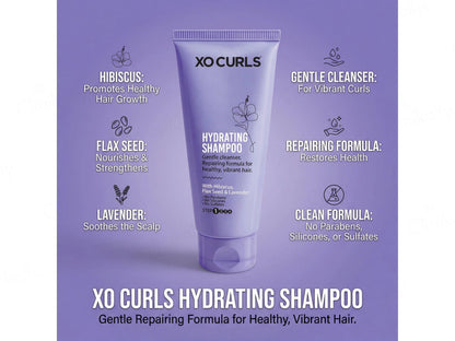 Xo Curls Hydrating Shampoo With Hibiscus, Flax Seed and  Lavender