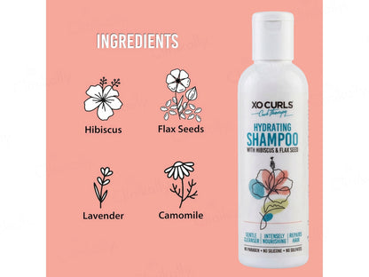 Xo Curls Hydrating Shampoo With Hibiscus, Flax Seed and  Lavender