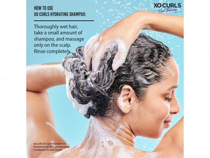 Xo Curls Hydrating Shampoo With Hibiscus, Flax Seed and  Lavender