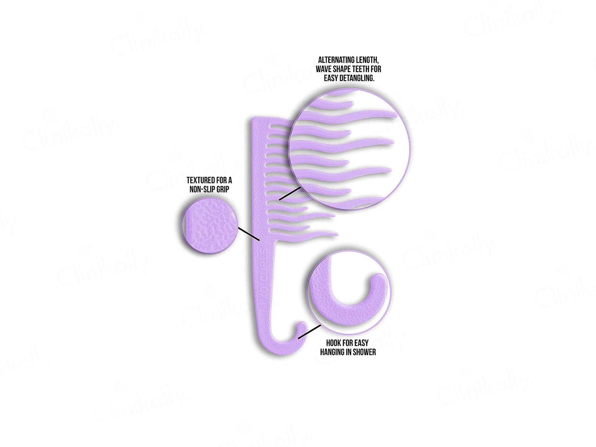 Xo Curls Shower Detangling Comb - Green