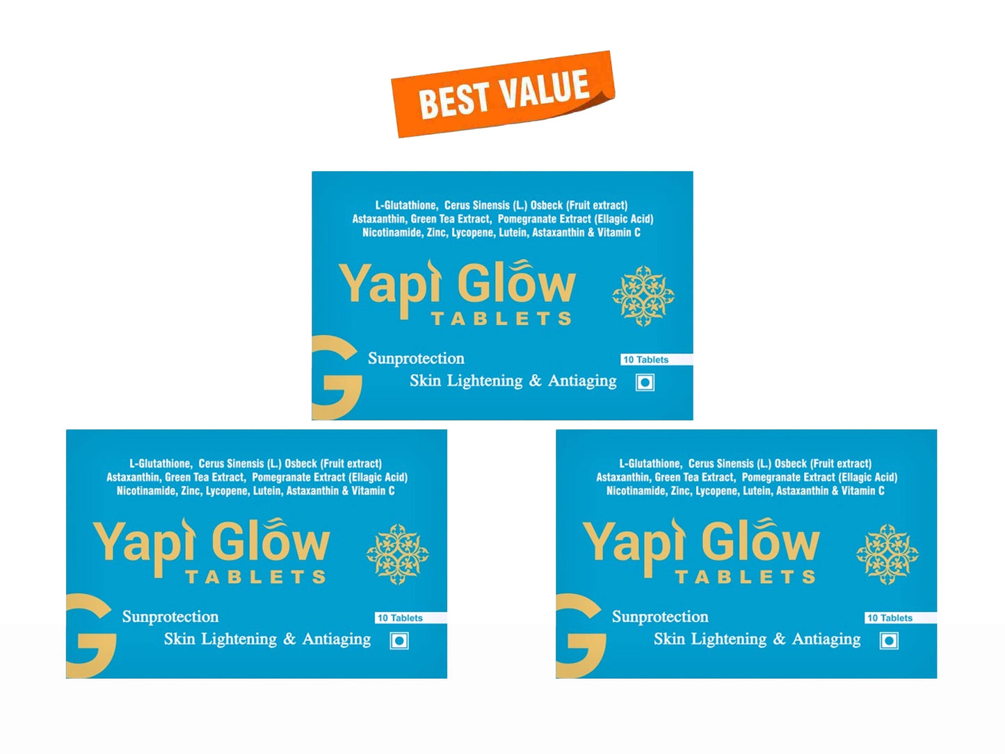 Yapi Glow Skin Lightening and  Antiaging Sunprotection Tablet