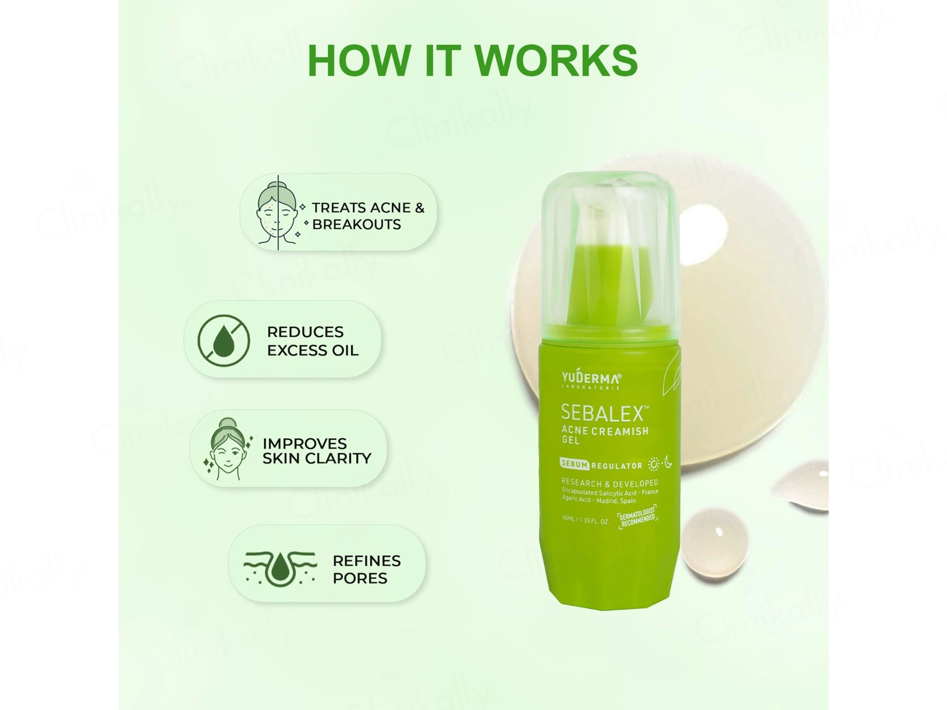 Yuderma Sebalex Acne Creamish Gel