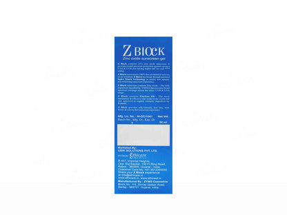 Z Block Zinc Oxide Sunscreen Gel SPF 50 PA