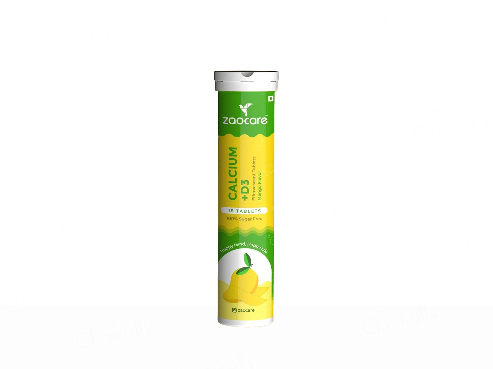Zaocare Calcium  Vitamin D3 Effervescent Tablet - Mango Flavour