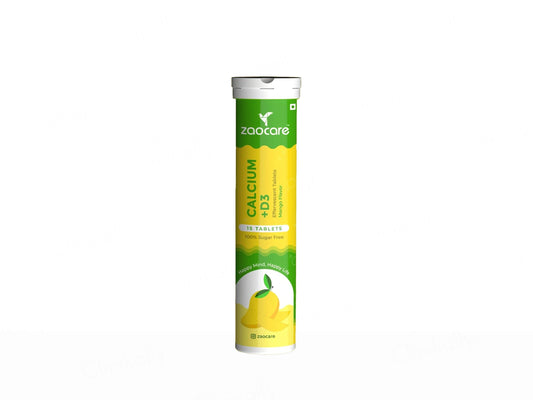Zaocare Calcium  Vitamin D3 Effervescent Tablet - Mango Flavour