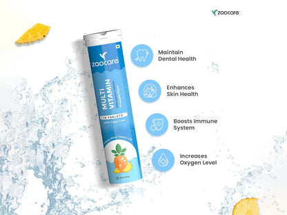 Zaocare Multivitamin Effervescent Tablet - Pineapple Flavour
