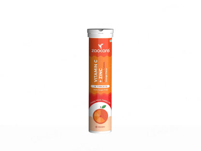 Zaocare Vitamin C  Zinc Effervescent Tablet - Orange Flavour