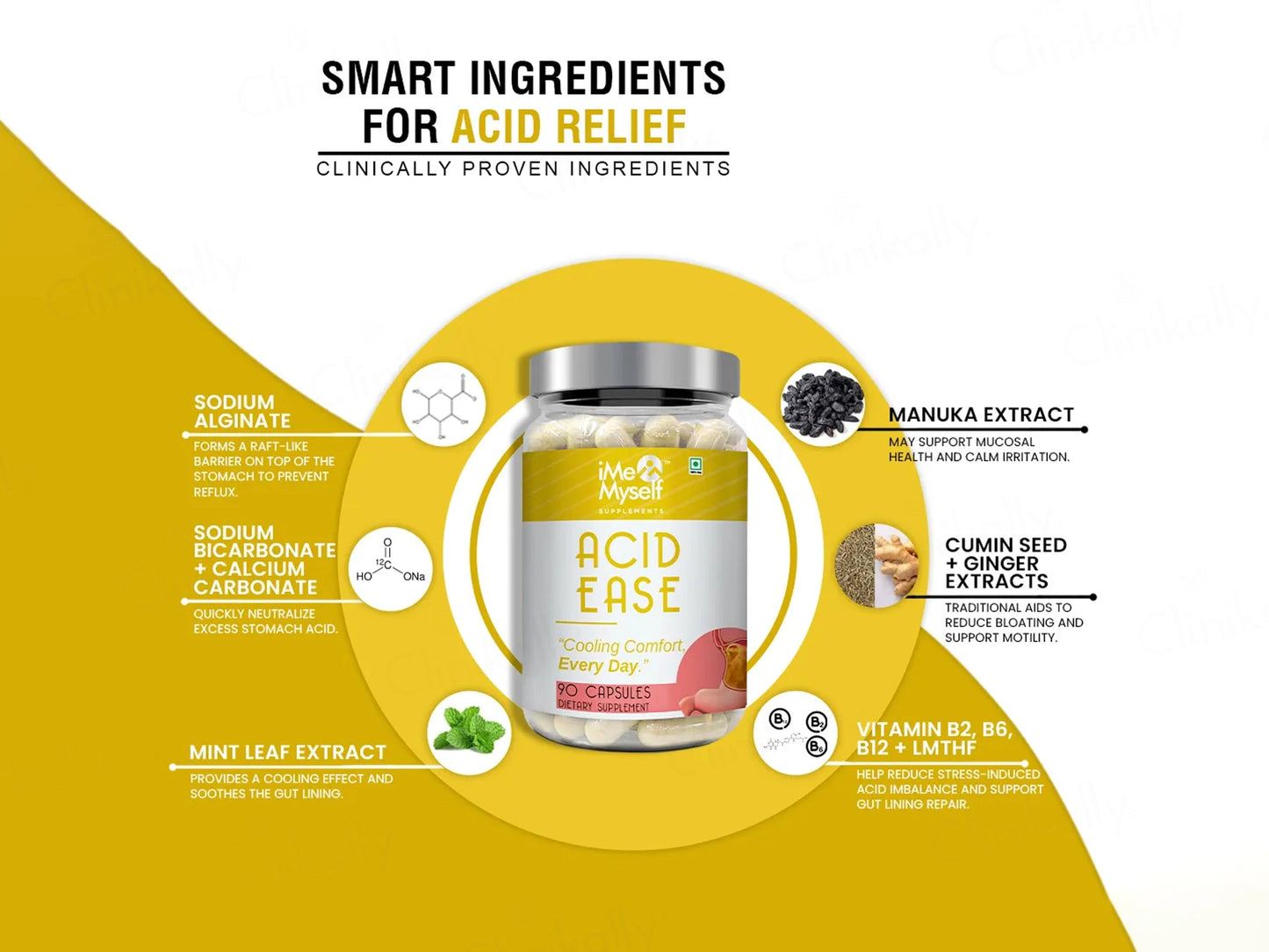 iMeMyself Acid Ease Dietary Supplement Vegetarian Capsule