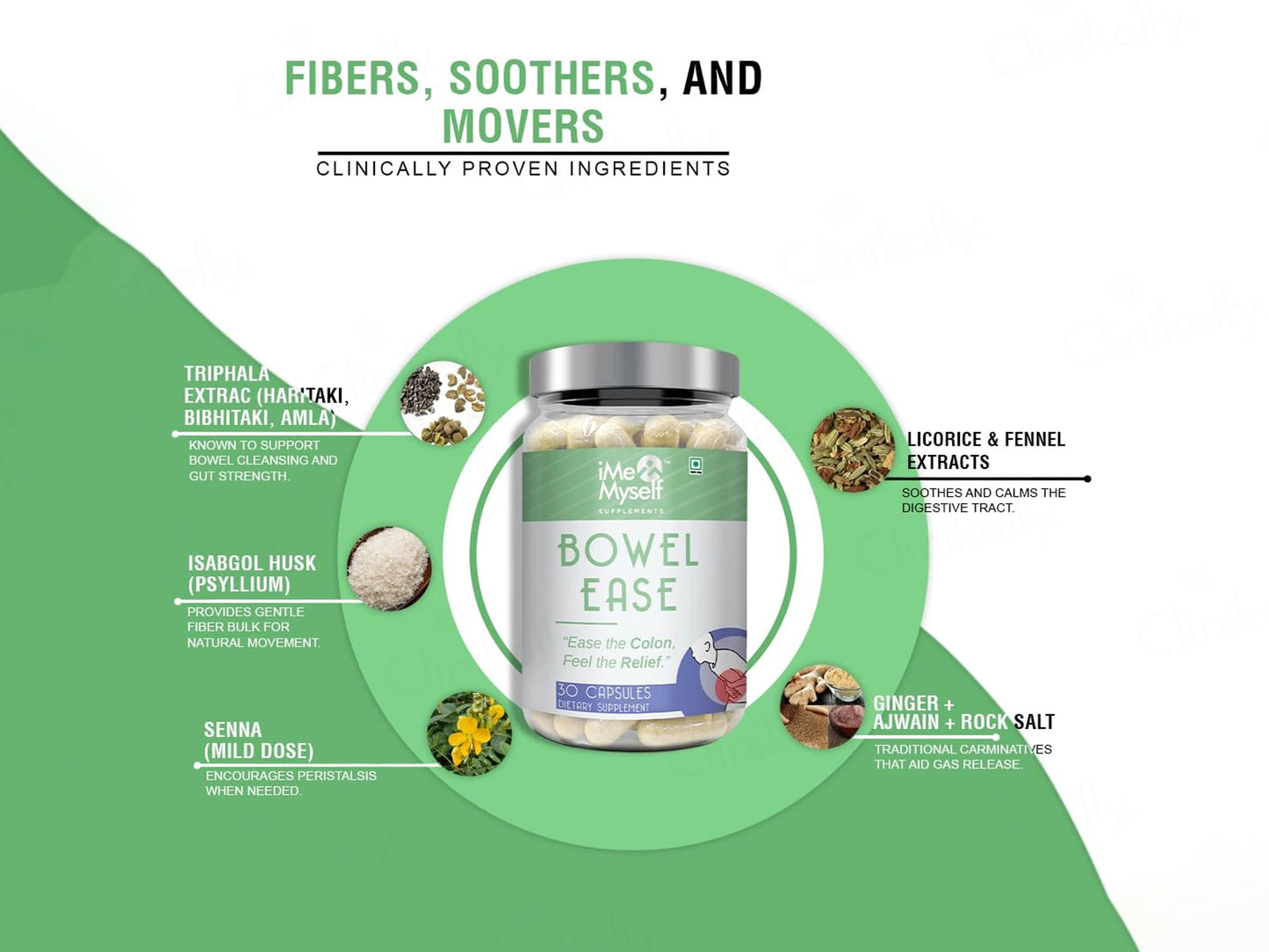 iMeMyself Bowel Ease Dietary Supplement Vegetarian Capsule