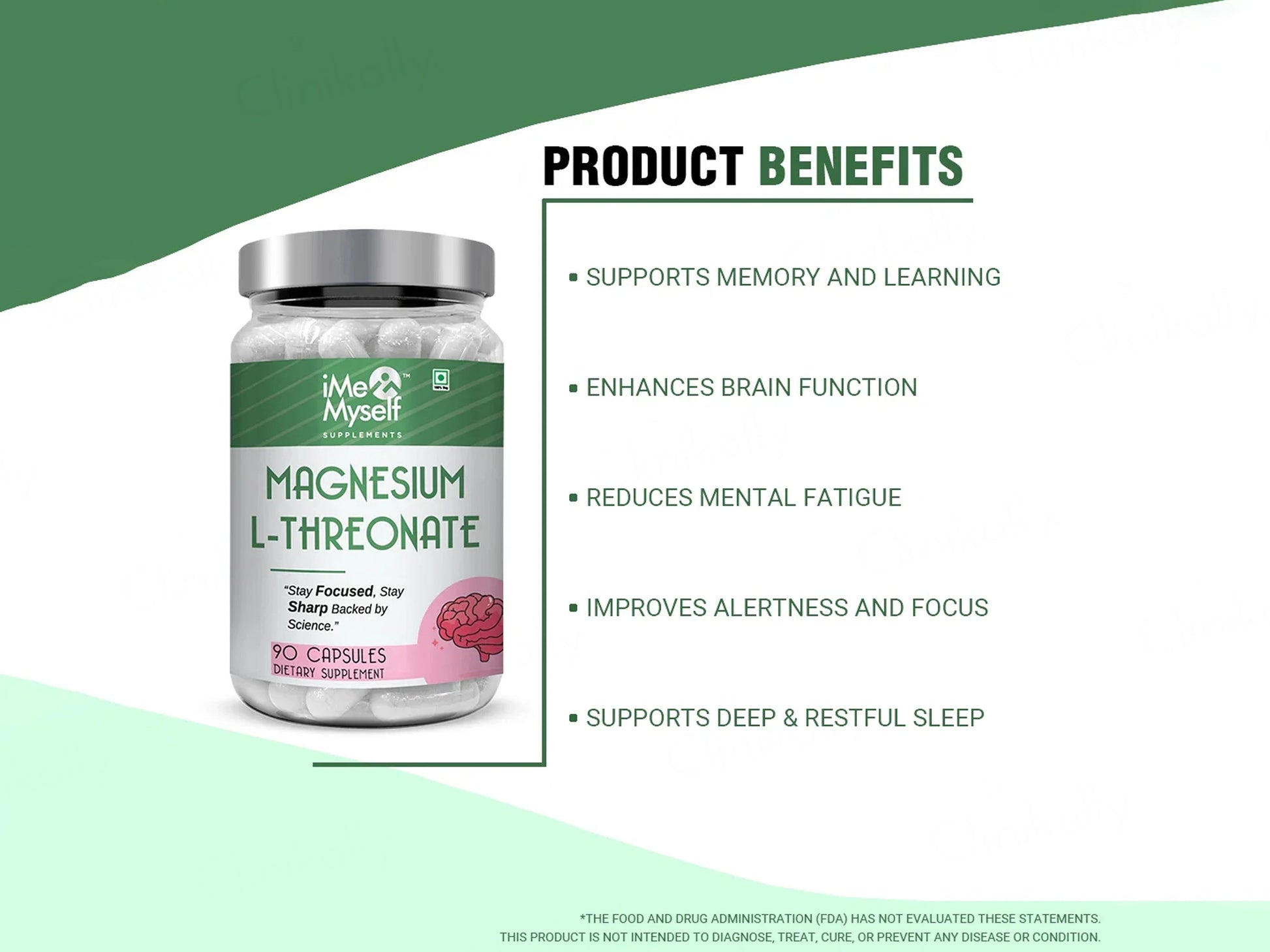 iMeMyself Magnesium L-Threonate Dietary Supplement Vegetarian Capsule