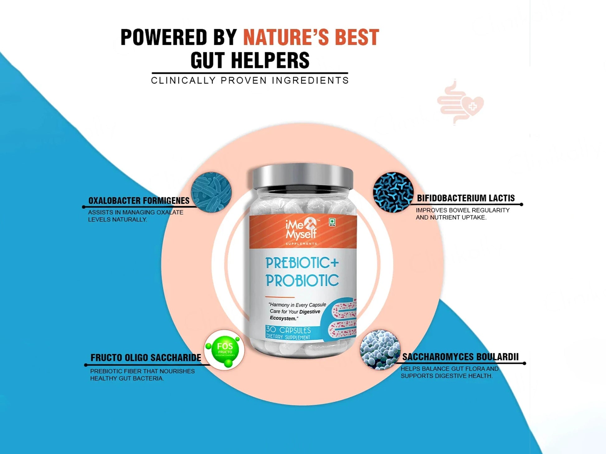 iMeMyself Prebiotic  Probiotic Dietary Supplement Vegetarian Capsule