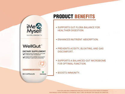 iMeMyself Well Gut Dietary Supplement Vegetarian Capsule