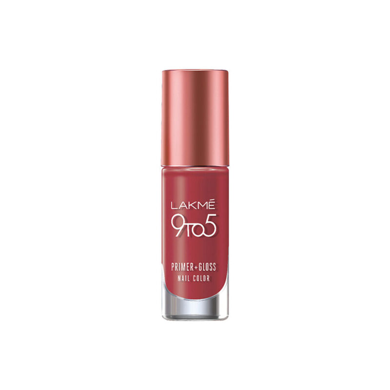 LakmÃ© 9 to 5 Primer + Gloss Nail Colour, Ruby Rush, 6 ml - Image 2