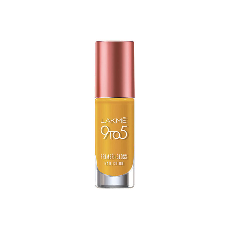 LakmÃ© 9 to 5 Primer + Gloss Nail Colour, Mustard Master, 6 ml - Image 2