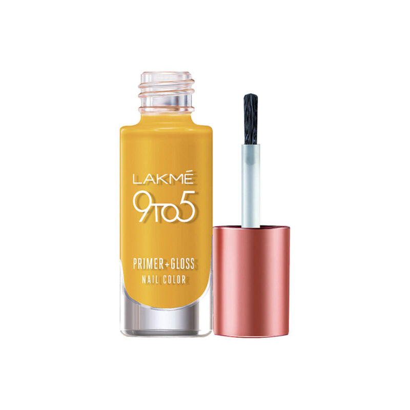 LakmÃ© 9 to 5 Primer + Gloss Nail Colour, Mustard Master, 6 ml - Image 3