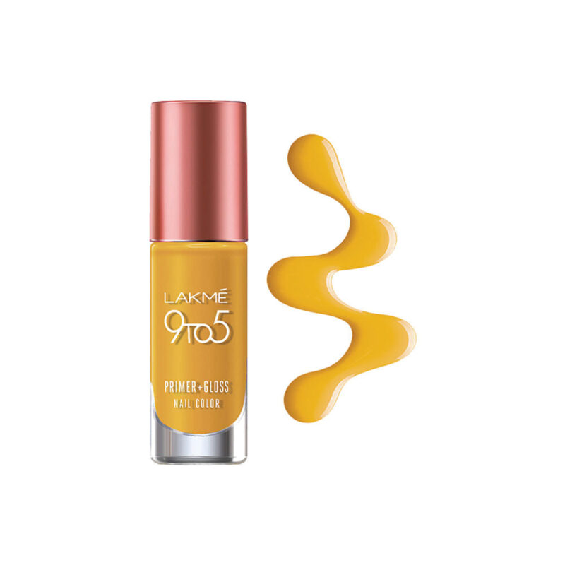 LakmÃ© 9 to 5 Primer + Gloss Nail Colour, Mustard Master, 6 ml