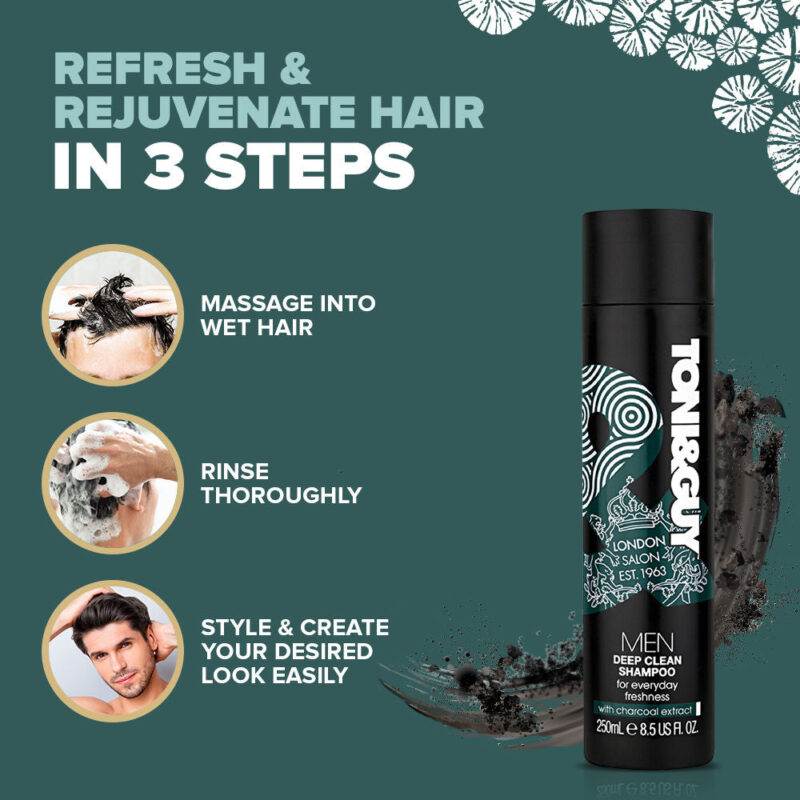 Toni & Guy Men Deep Clean Shampoo - 250 ml - Image 3