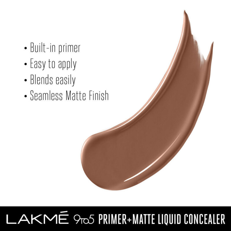 Lakme 9to5 Primer+Matte Liquid Concealer 39 Cocoa - 5.4 ml - Image 3