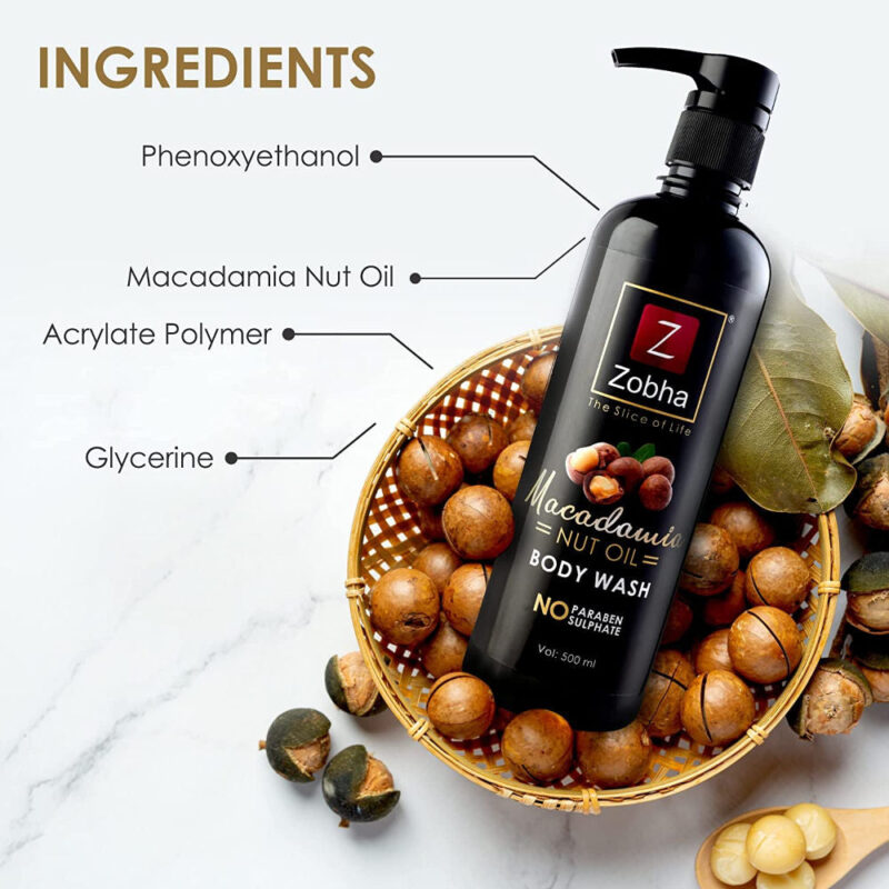 Zobha Macadamia Nut Oil Body Wash - 500ml - Image 3
