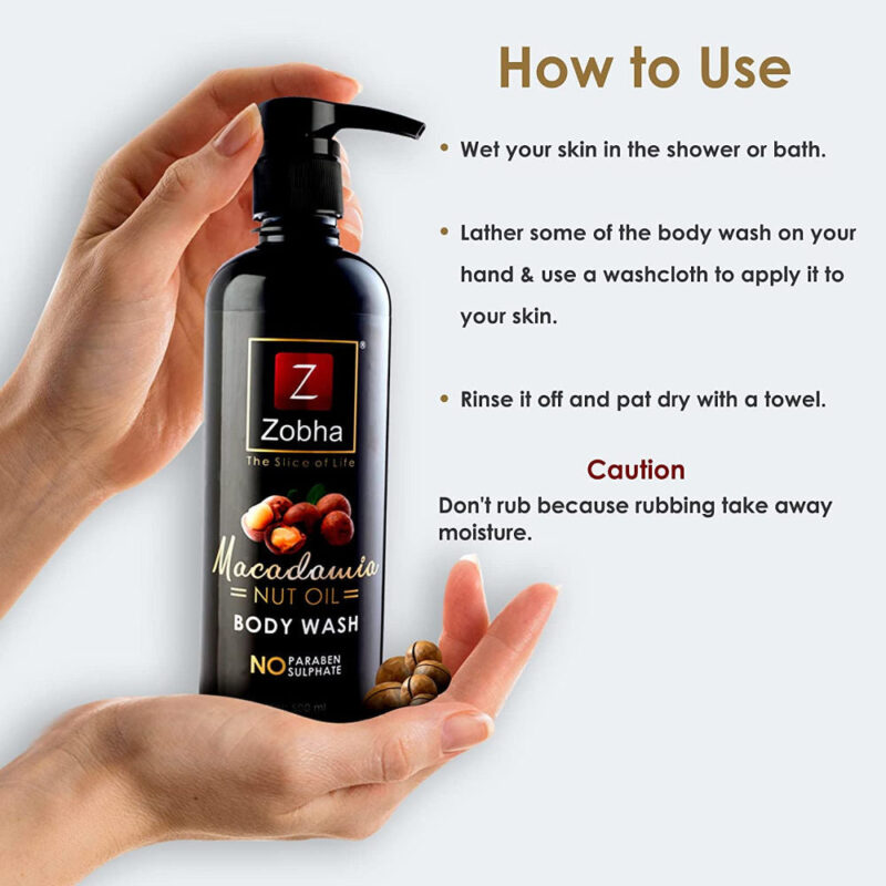 Zobha Macadamia Nut Oil Body Wash - 500ml - Image 4